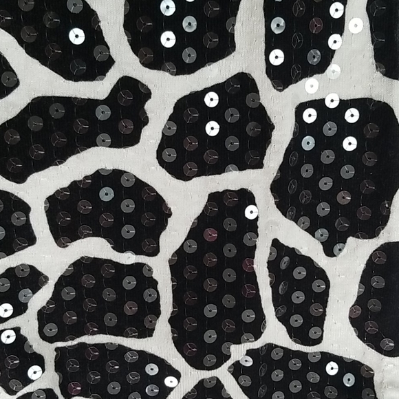INC Giraffe black/white Sequined embellished Knit Long-sleeve Sweater, Size SP - Picture 10 of 14